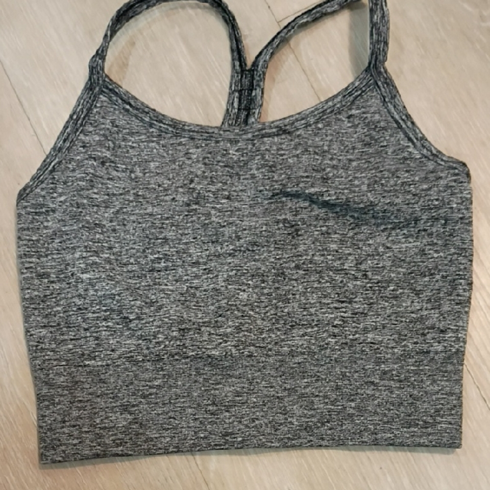 Gray Heathered Crop Top